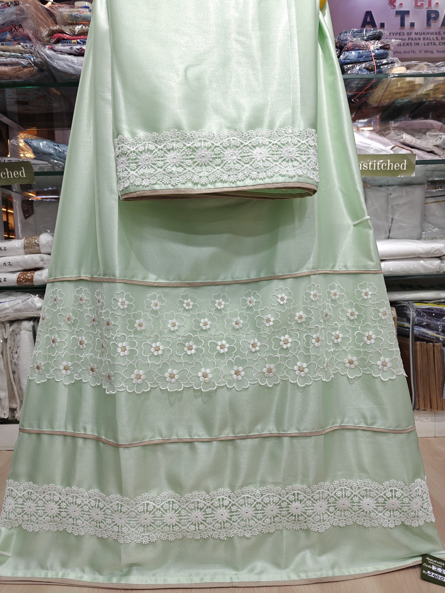   Light Green Silk Rida 